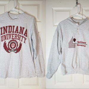 Vintage Midwest Indiana Hoosiers Grey Quarter Button Up and Long Shirt Size M